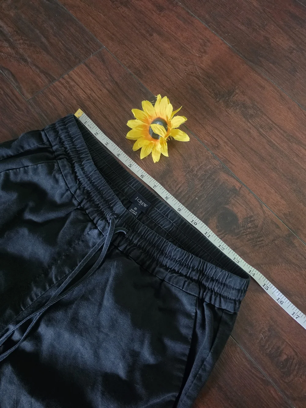 J Crew Linen Black Drawstring Women's Pants